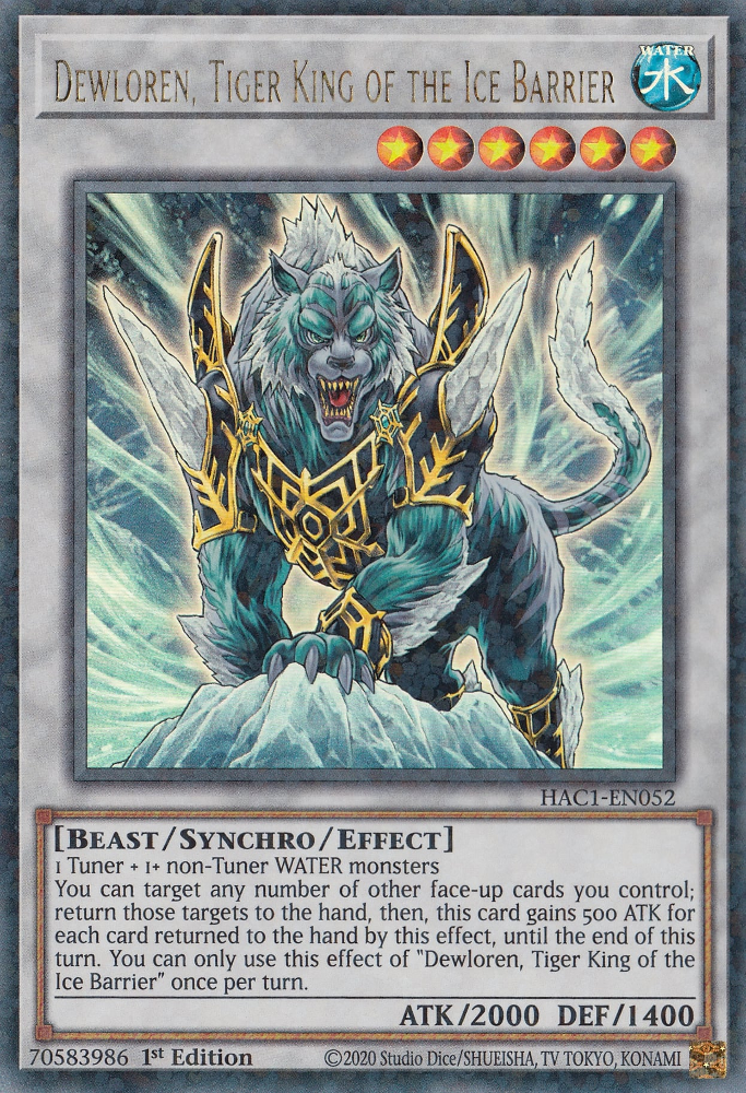 Dewloren, Tiger King of the Ice Barrier (Duel Terminal) [HAC1-EN052] Parallel Rare | Odin's Place