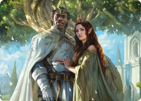 Aragorn and Arwen, Wed Art Card [The Lord of the Rings: Tales of Middle-earth Art Series] | Odin's Place
