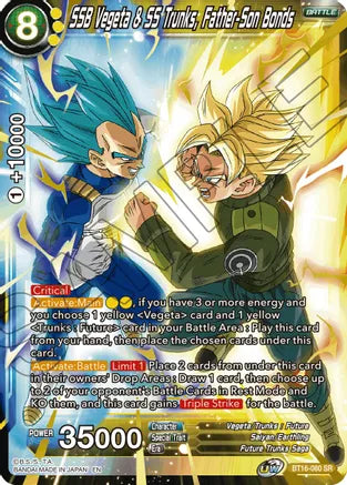 SSB Vegeta & SS Trunks, Father-Son Bonds (BT16-080) [Realm of the Gods] | Odin's Place