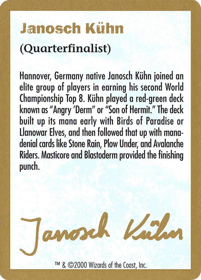 Janosch Kuhn Bio (2000) [World Championship Decks 2000] | Odin's Place