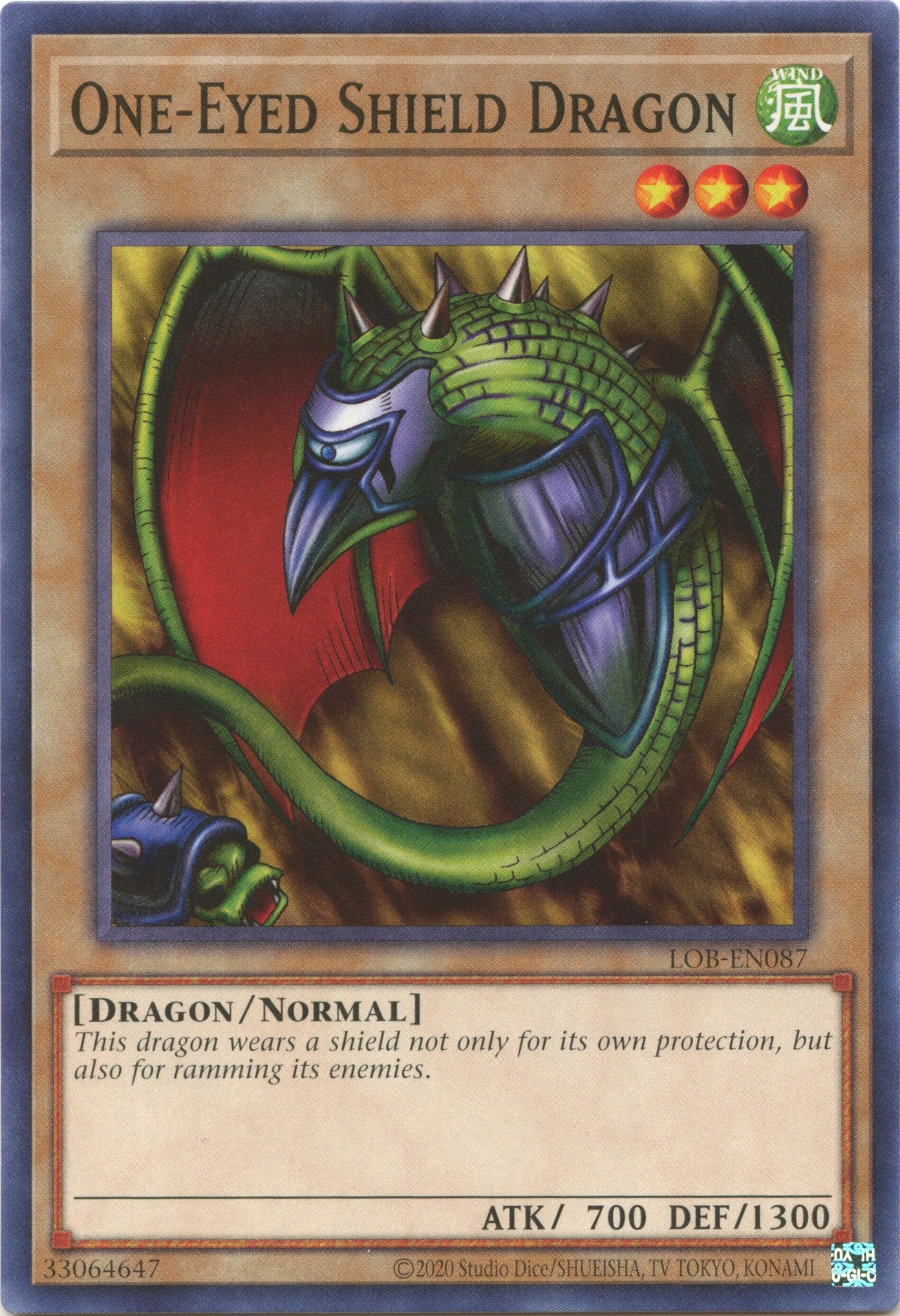 One-Eyed Shield Dragon (25th Anniversary) [LOB-EN087] Common | Odin's Place