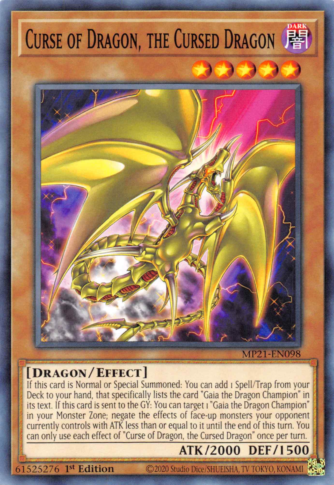 Curse of Dragon, the Cursed Dragon [MP21-EN098] Common | Odin's Place