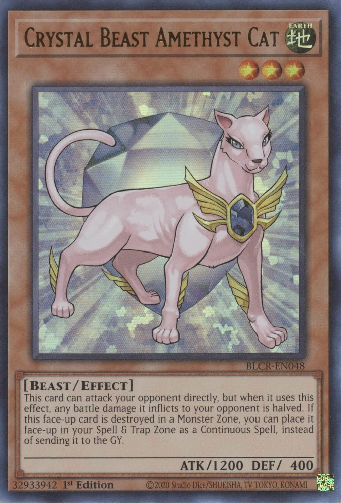 Crystal Beast Amethyst Cat [BLCR-EN048] Ultra Rare | Odin's Place