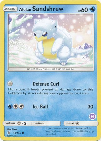 Alolan Sandshrew (19/145) (Deck Exclusive #14) [Sun & Moon: Trainer Kit - Alolan Sandslash] | Odin's Place