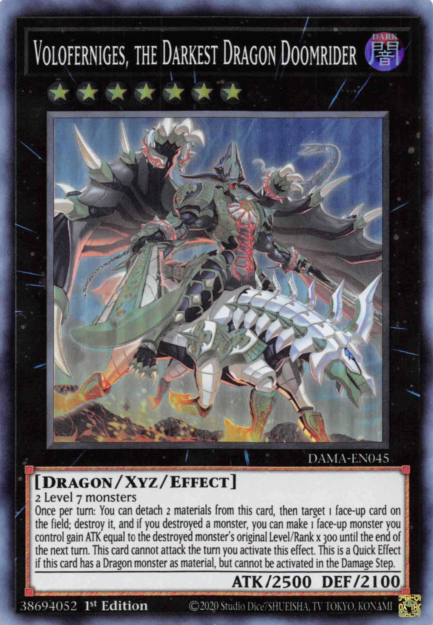 Voloferniges, the Darkest Dragon Doomrider [DAMA-EN045] Super Rare | Odin's Place