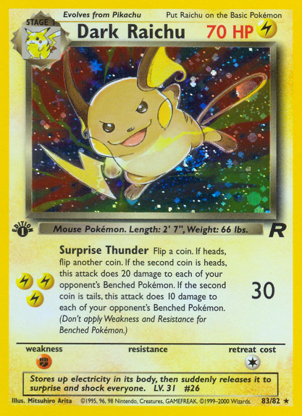 Dark Raichu (83/82) [Team Rocket 1st Edition] | Odin's Place