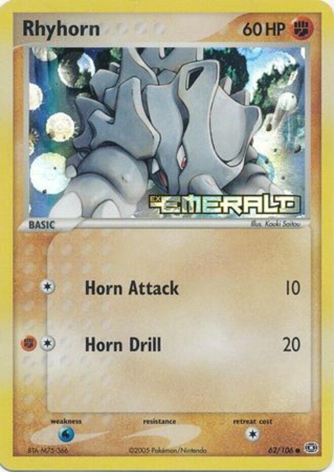 Rhyhorn (62/106) (Stamped) [EX: Emerald] | Odin's Place