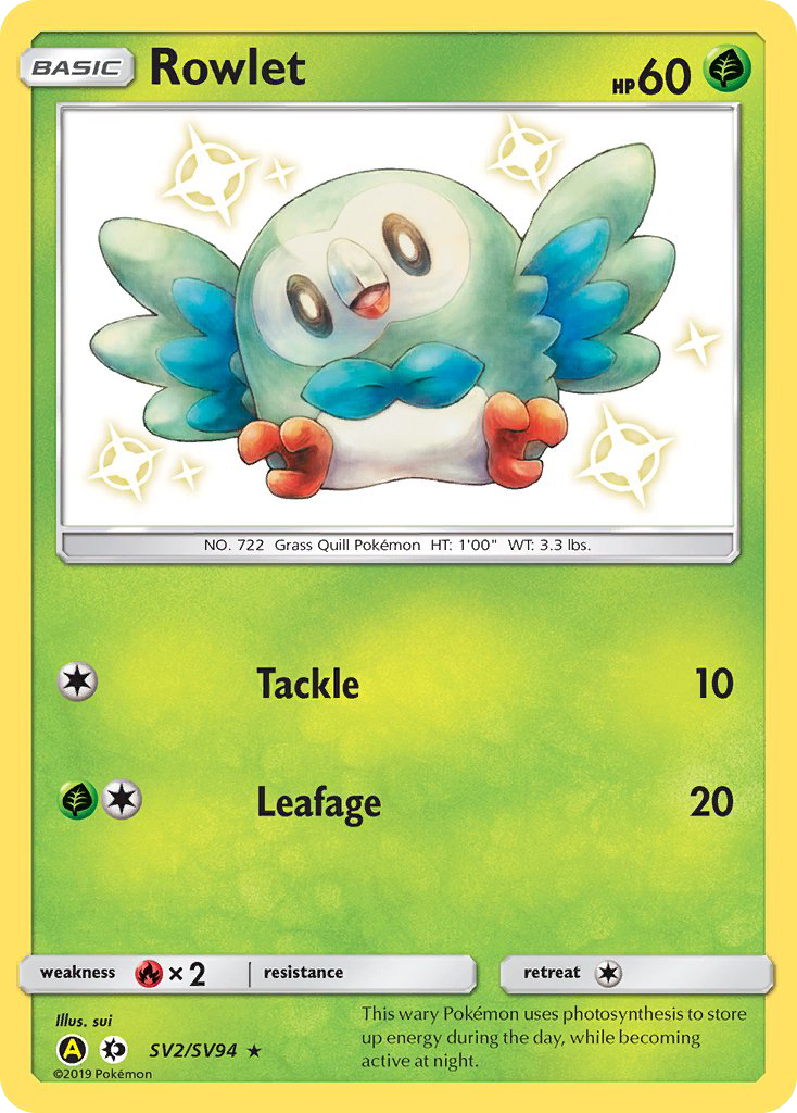 Rowlet (SV2/SV94) [Sun & Moon: Hidden Fates - Shiny Vault] | Odin's Place