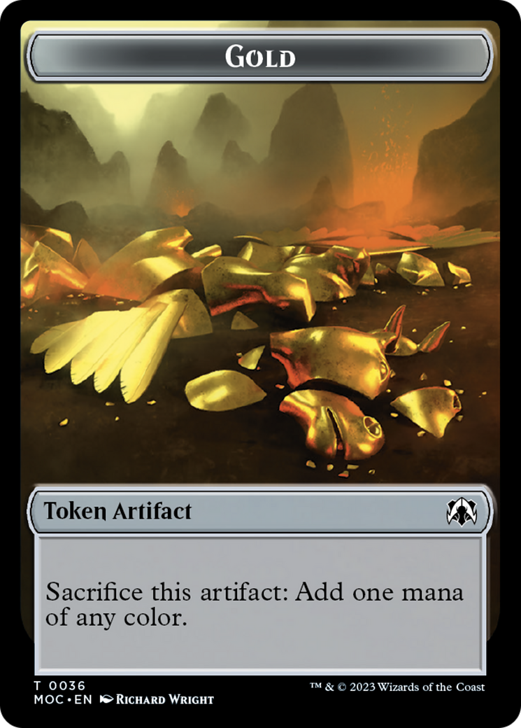 Thopter // Gold Double-Sided Token [March of the Machine Commander Tokens] | Odin's Place