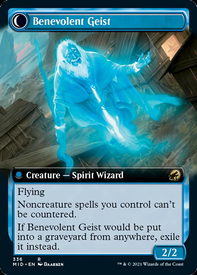 Malevolent Hermit // Benevolent Geist (Extended Art) [Innistrad: Midnight Hunt] | Odin's Place