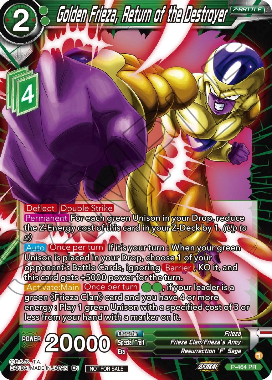 Golden Frieza, Return of the Destroyer (Z03 Dash Pack) (P-464) [Promotion Cards] | Odin's Place