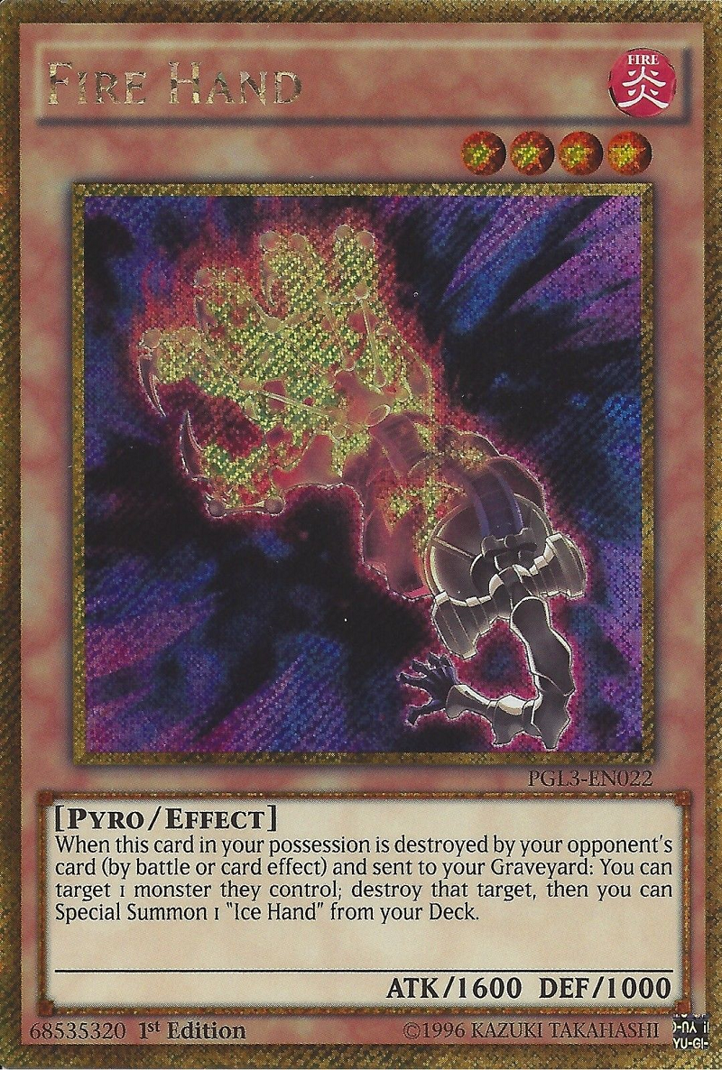 Fire Hand [PGL3-EN022] Gold Secret Rare | Odin's Place
