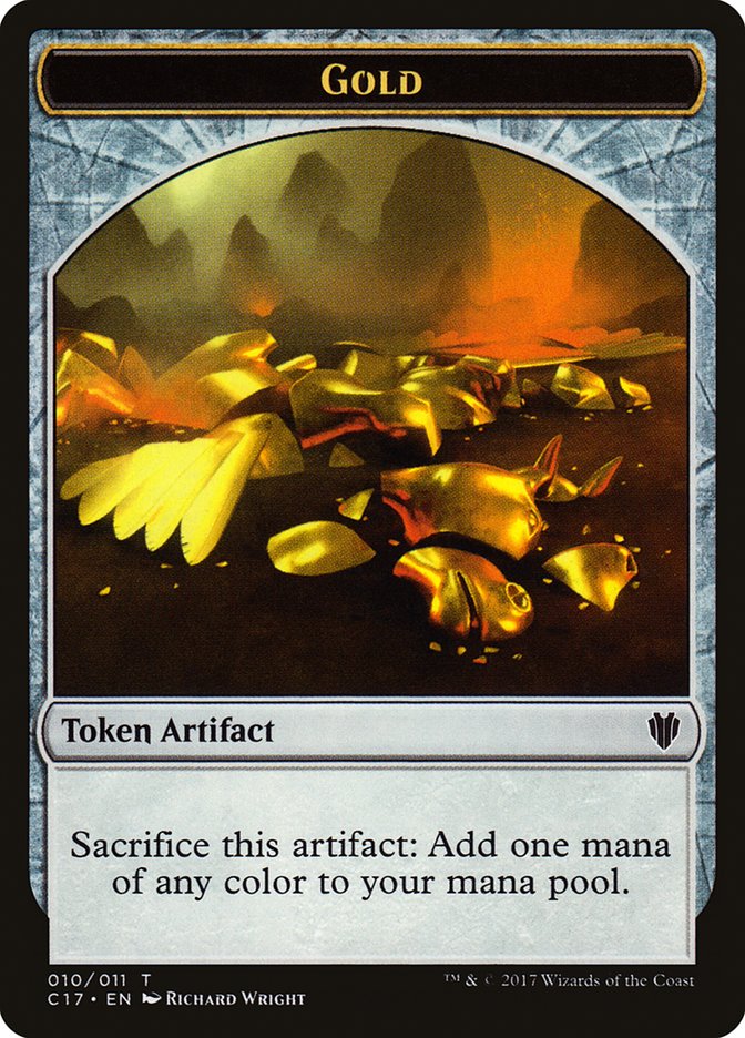 Dragon (006) // Gold Double-Sided Token [Commander 2017 Tokens] | Odin's Place