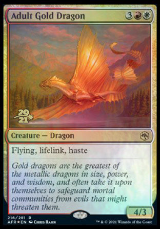 Adult Gold Dragon [Dungeons & Dragons: Adventures in the Forgotten Realms Prerelease Promos] | Odin's Place