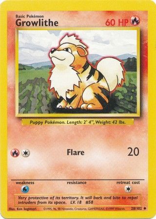 Growlithe (28/102) [Base Set Unlimited] | Odin's Place