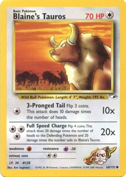 Blaine's Tauros (64/132) [Gym Heroes Unlimited] | Odin's Place