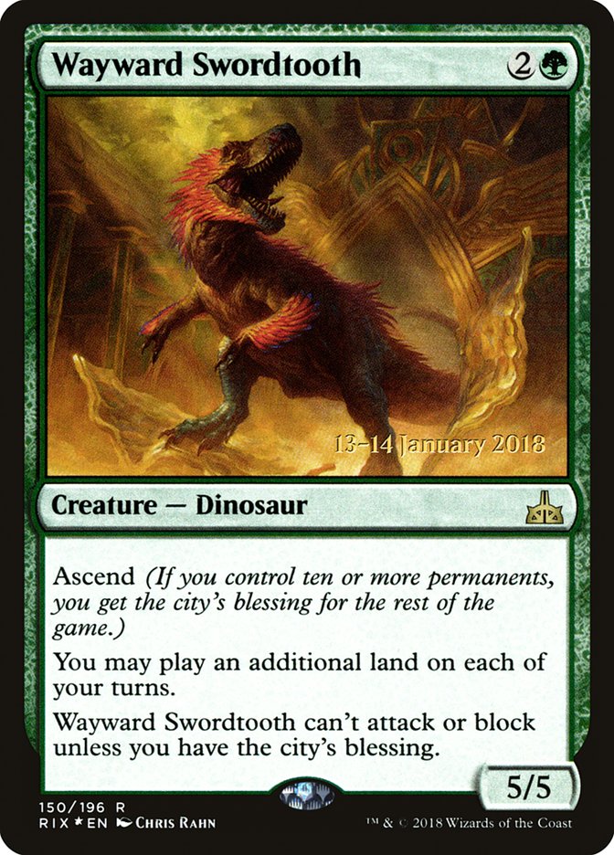 Wayward Swordtooth (150) [Rivals of Ixalan Prerelease Promos] | Odin's Place