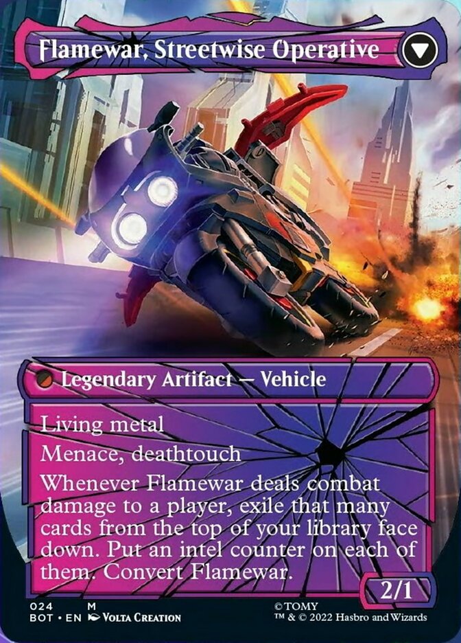Flamewar, Brash Veteran // Flamewar, Streetwise Operative (Shattered Glass) [Transformers] | Odin's Place