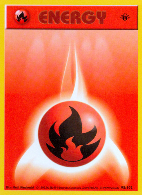Fire Energy (98/102) (Shadowless) [Base Set 1st Edition] | Odin's Place