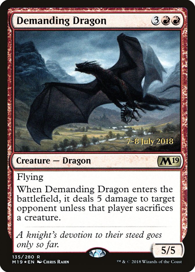 Demanding Dragon (135) [Core Set 2019 Prerelease Promos] | Odin's Place