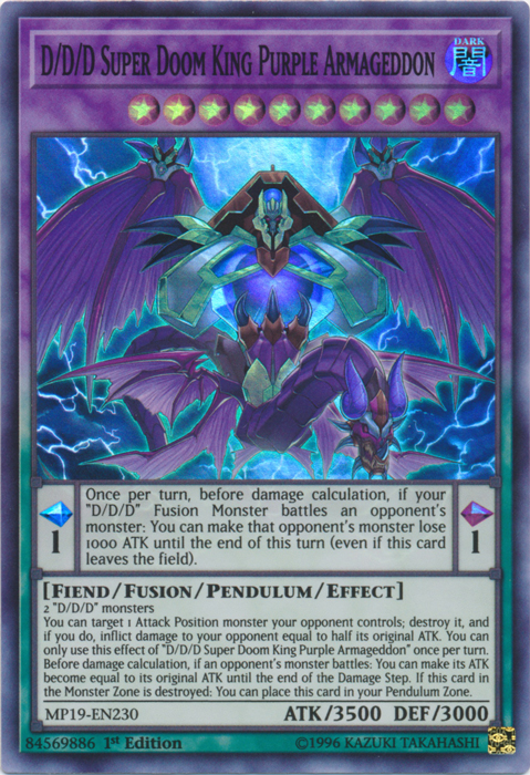 D/D/D Super Doom King Purple Armageddon [MP19-EN230] Super Rare | Odin's Place