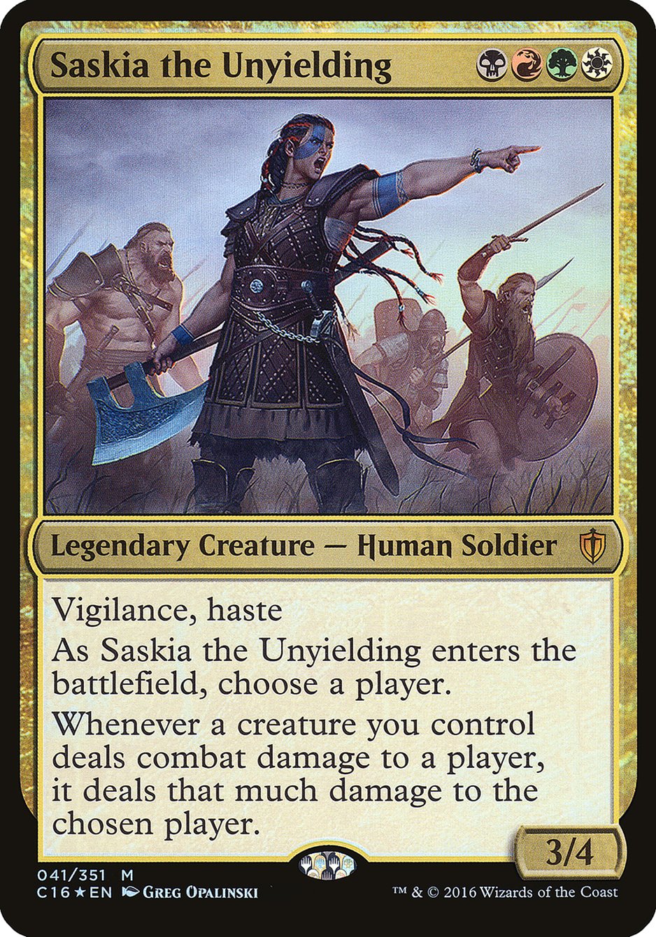 Saskia the Unyielding (41) (Oversized) [Commander 2016 Oversized] | Odin's Place