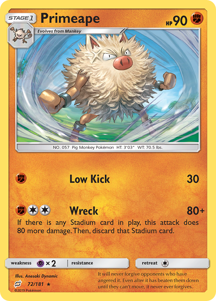 Primeape (72/181) [Sun & Moon: Team Up] | Odin's Place