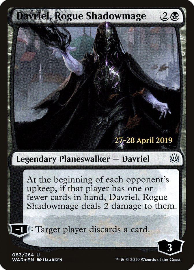 Davriel, Rogue Shadowmage (83) [War of the Spark Prerelease Promos] | Odin's Place