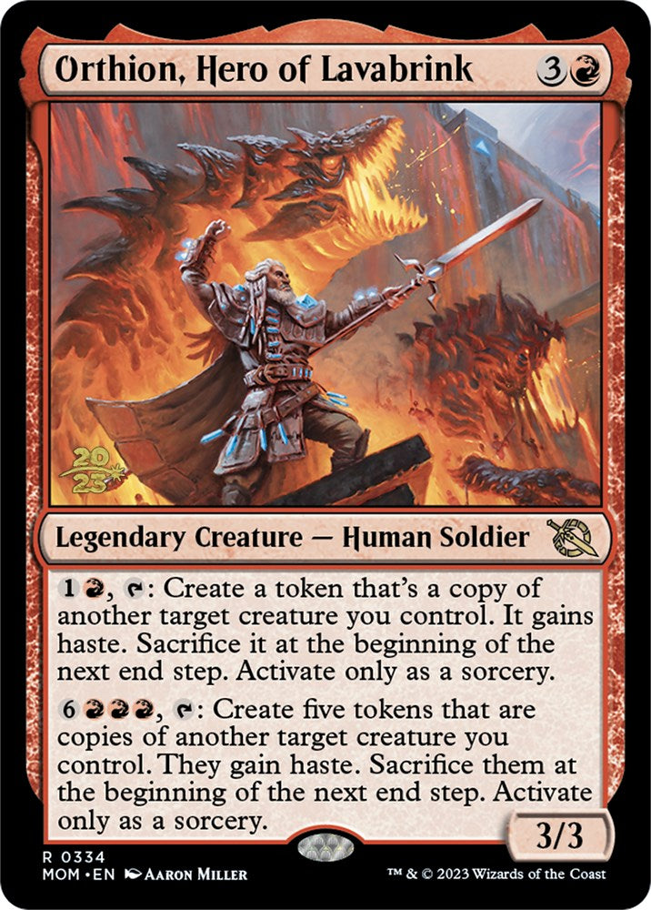 Orthion, Hero of Lavabrink [March of the Machine Prerelease Promos] | Odin's Place