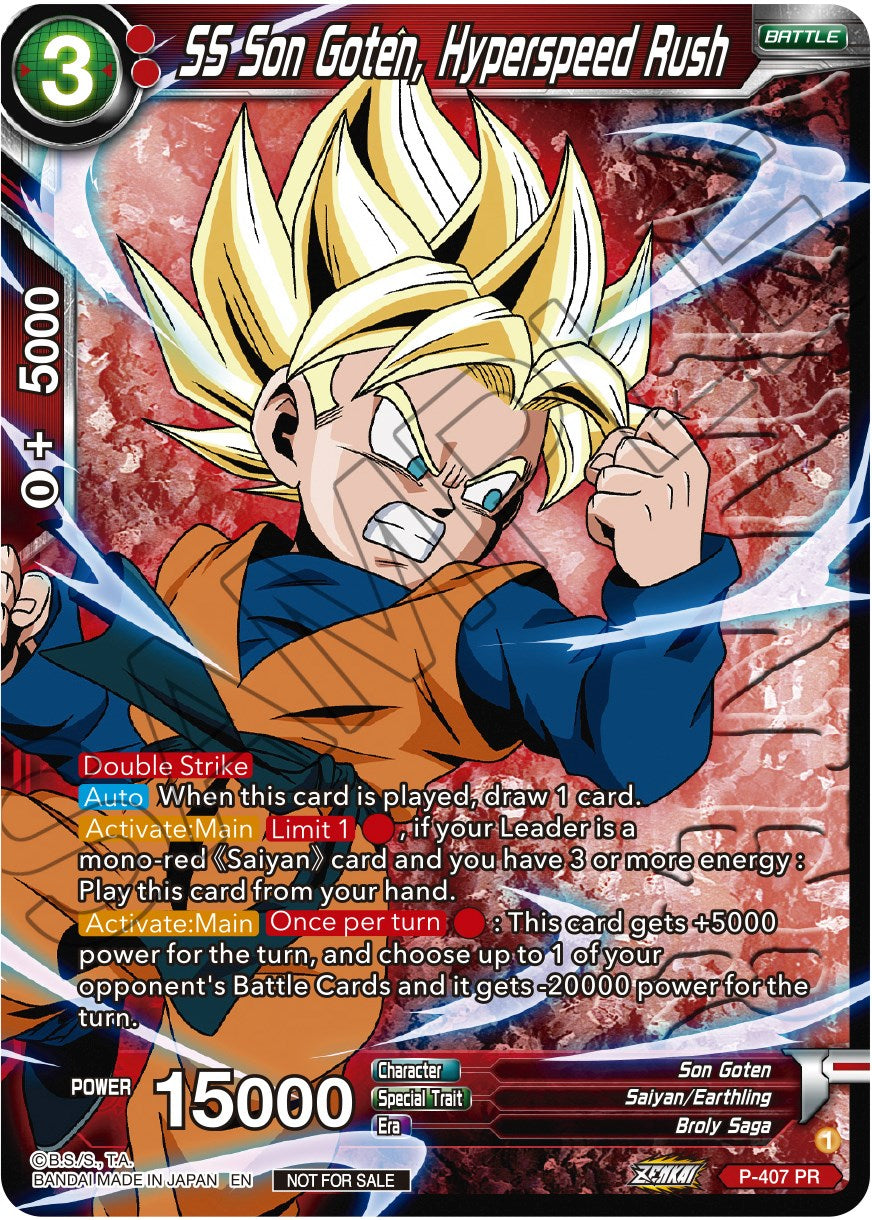 SS Son Goten, Hyperspeed Rush (Zenkai Series Tournament Pack Vol.1 Winner) (P-407) [Tournament Promotion Cards] | Odin's Place