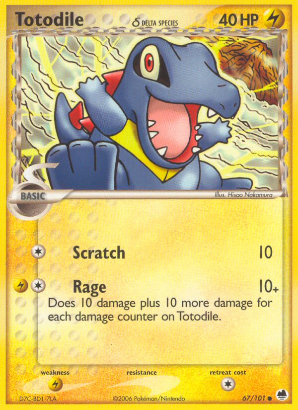 Totodile (67/101) (Delta Species) [EX: Dragon Frontiers] | Odin's Place