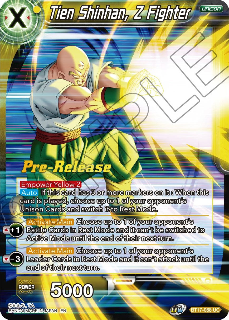 Tien Shinhan, Z Fighter (BT17-088) [Ultimate Squad Prerelease Promos] | Odin's Place