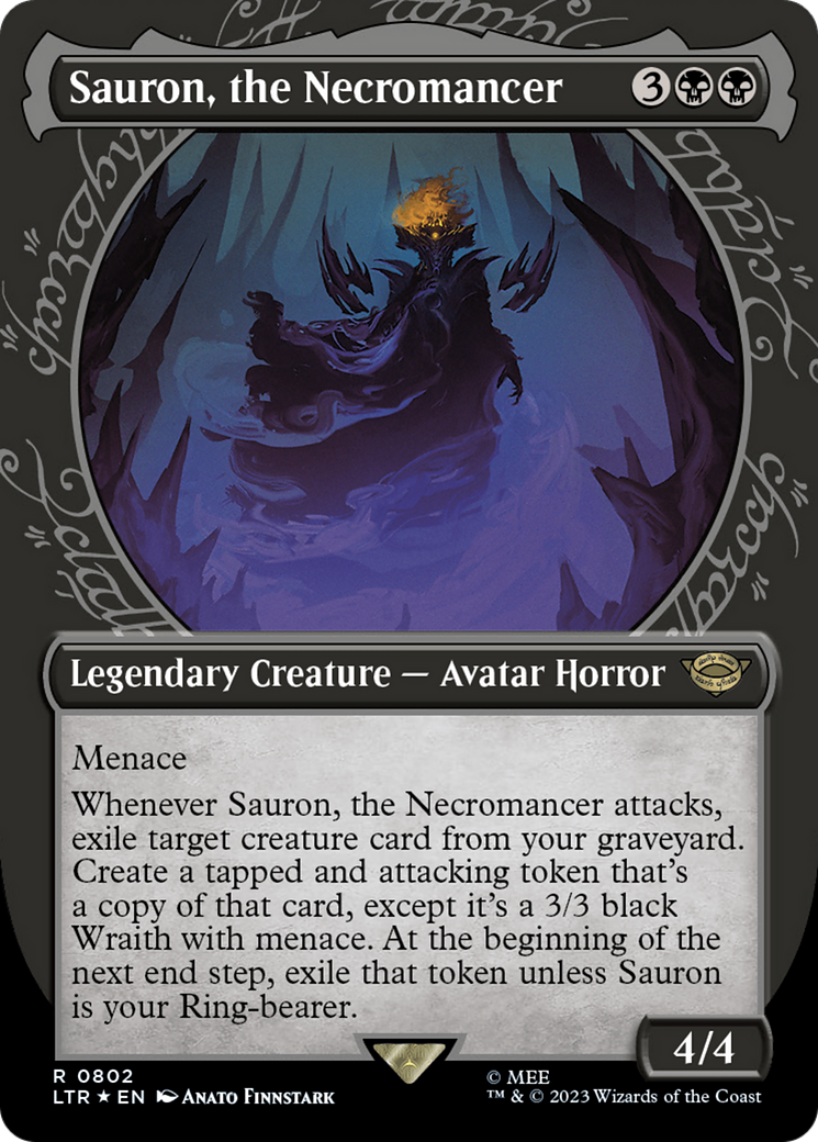 Sauron, the Necromancer (Showcase) (Surge Foil) [The Lord of the Rings: Tales of Middle-Earth] | Odin's Place