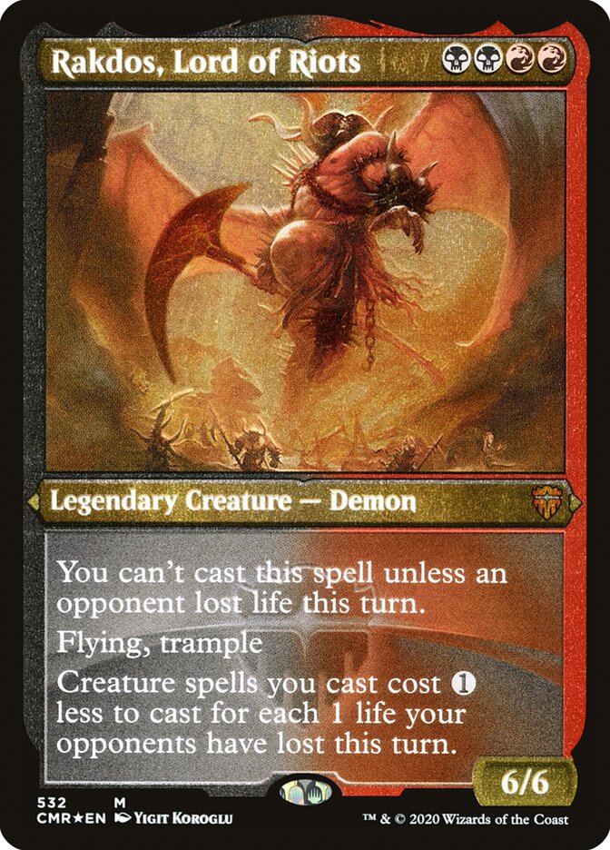 Rakdos, Lord of Riots (Etched) [Commander Legends] | Odin's Place