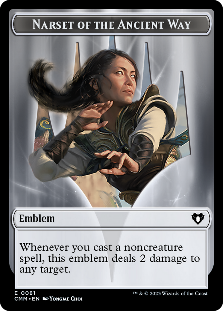 Narset of the Ancient Way Emblem // Wizard Double-Sided Token [Commander Masters Tokens] | Odin's Place