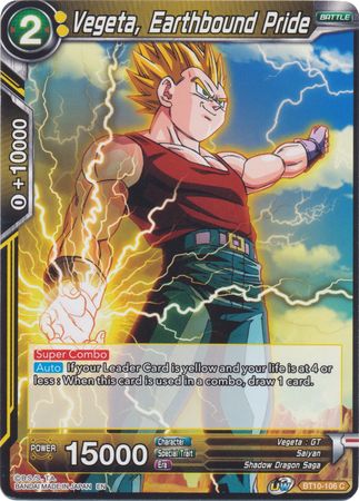 Vegeta, Earthbound Pride (BT10-106) [Rise of the Unison Warrior] | Odin's Place
