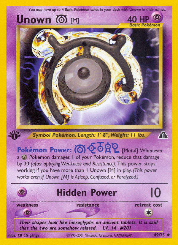 Unown [M] (49/75) [Neo Discovery 1st Edition] | Odin's Place