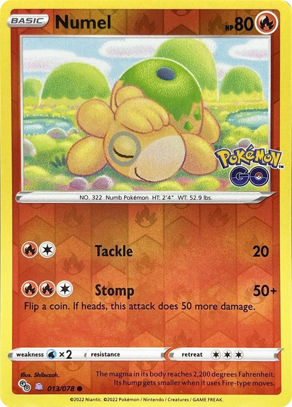 Numel (013/078) (Peelable Ditto) [Pokémon GO] | Odin's Place