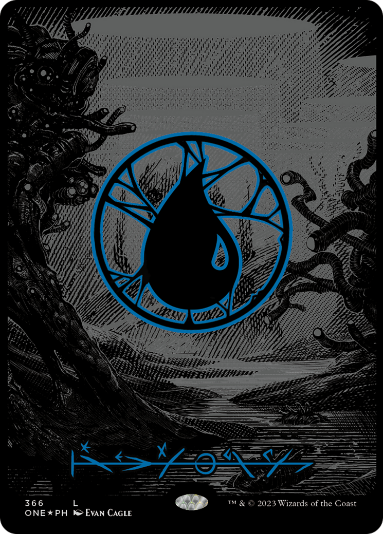 Island (366) (Oil Slick Raised Foil) [Phyrexia: All Will Be One] | Odin's Place