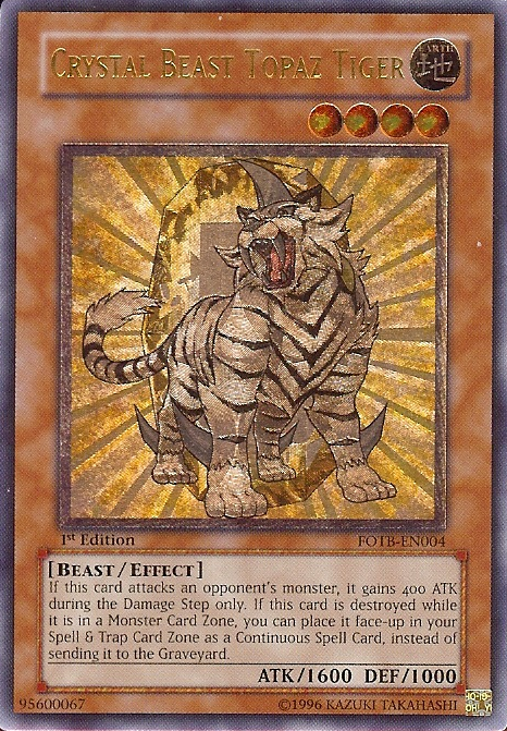 Crystal Beast Topaz Tiger [FOTB-EN004] Ultimate Rare | Odin's Place