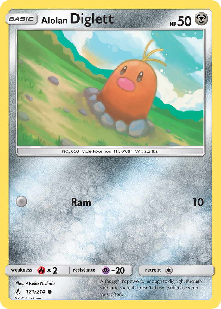 Alolan Diglett (121/214) [Sun & Moon: Unbroken Bonds] | Odin's Place