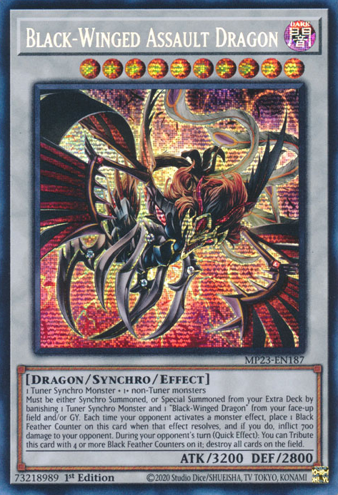 Black-Winged Assault Dragon [MP23-EN187] Prismatic Secret Rare | Odin's Place