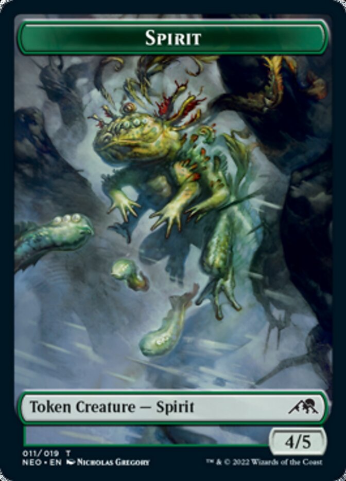 Spirit (002) // Spirit (011) Double-Sided Token [Kamigawa: Neon Dynasty Tokens] | Odin's Place
