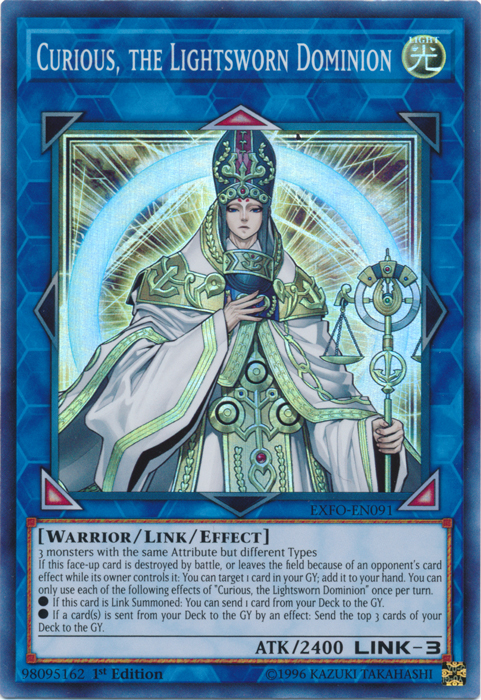 Curious, the Lightsworn Dominion [EXFO-EN091] Super Rare | Odin's Place