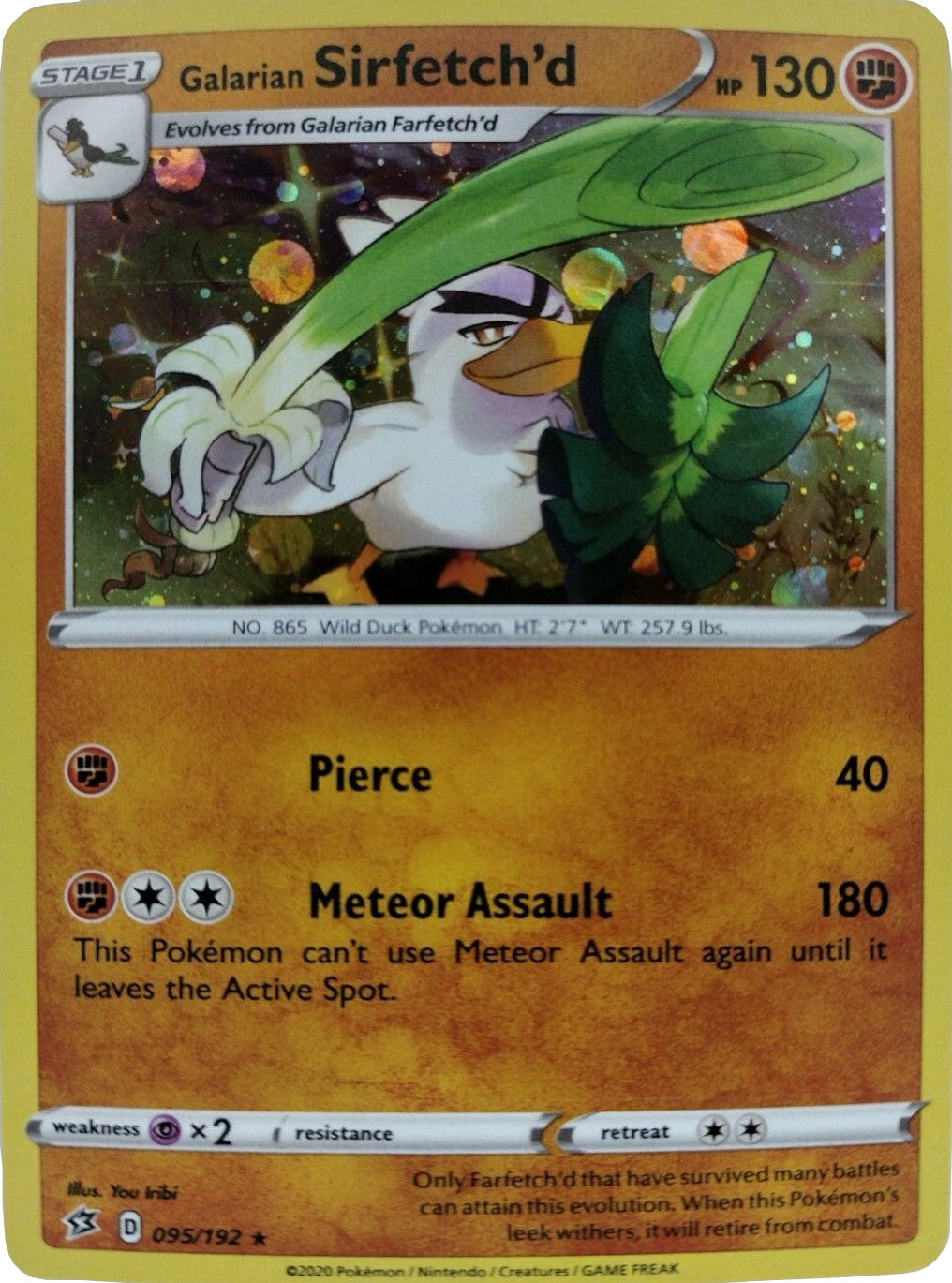 Galarian Sirfetch'd (095/192) (Cosmos Holo) [Sword & Shield: Rebel Clash] | Odin's Place