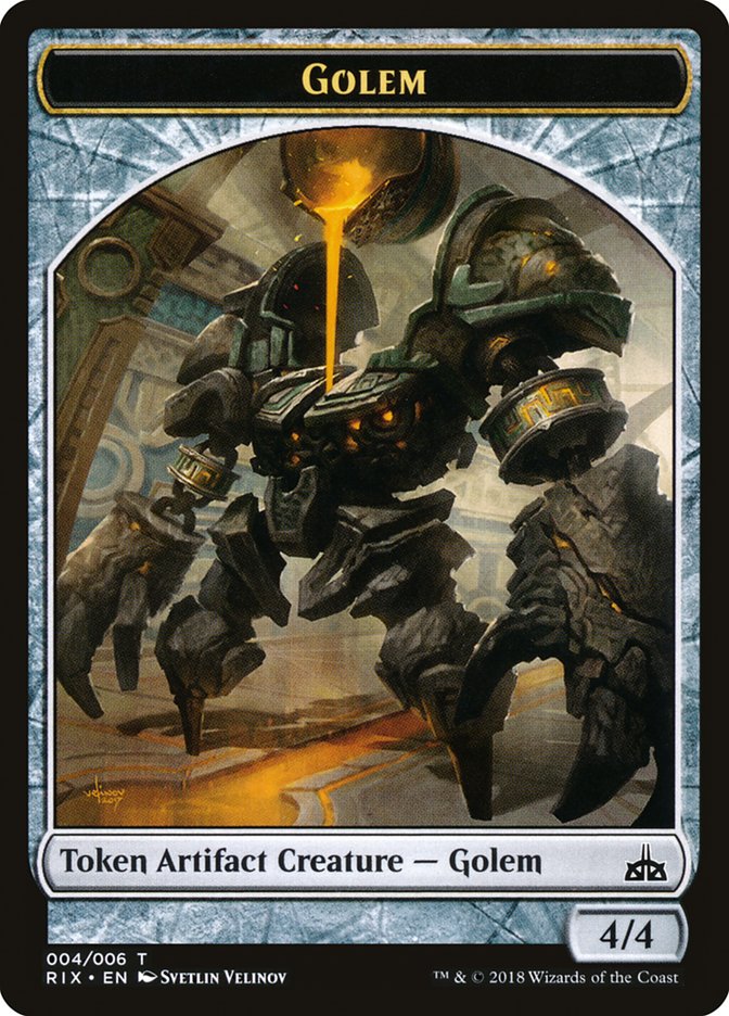 Golem Token (4) [Rivals of Ixalan Tokens] | Odin's Place