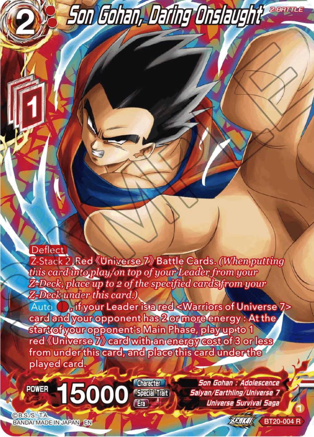 Son Gohan, Daring Onslaught (Silver Foil) (BT20-004) [Power Absorbed] | Odin's Place