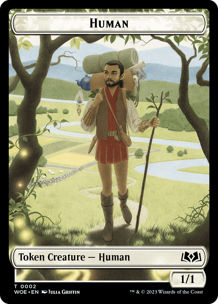 Human // Food (0010) Double-Sided Token [Wilds of Eldraine Tokens] | Odin's Place