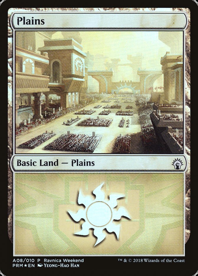 Plains (A08) [Ravnica Allegiance Ravnica Weekend] | Odin's Place