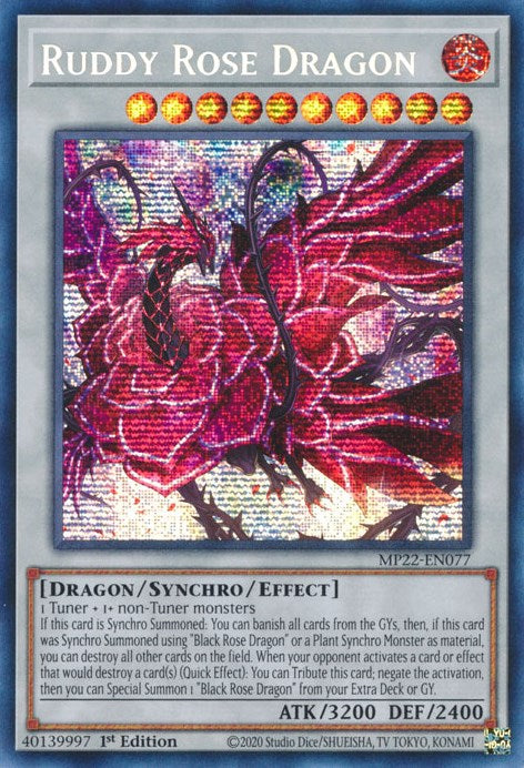 Ruddy Rose Dragon [MP22-EN077] Prismatic Secret Rare | Odin's Place